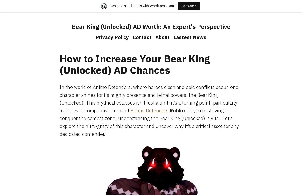 Bear King (Unlocked) AD Worth: An Expert's Perspective