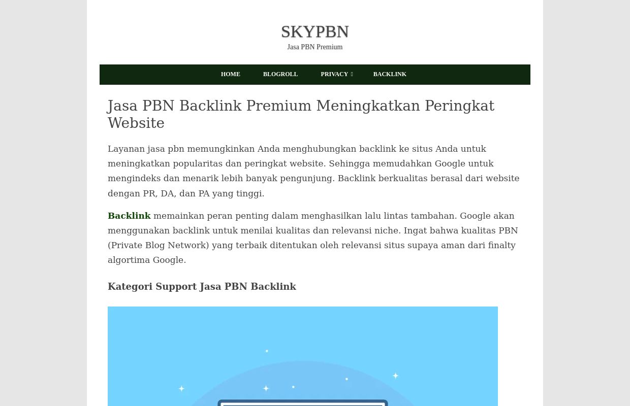 Jasa PBN Backlink Premium Meningkatkan Peringkat Website - SKYPBN