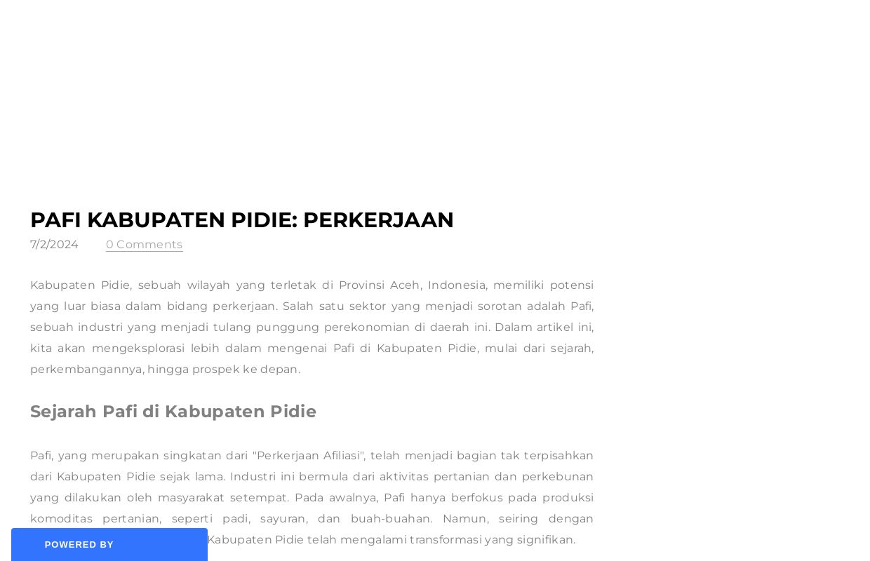 Pafi Kabupaten Pidie: Perkerjaan - Blog