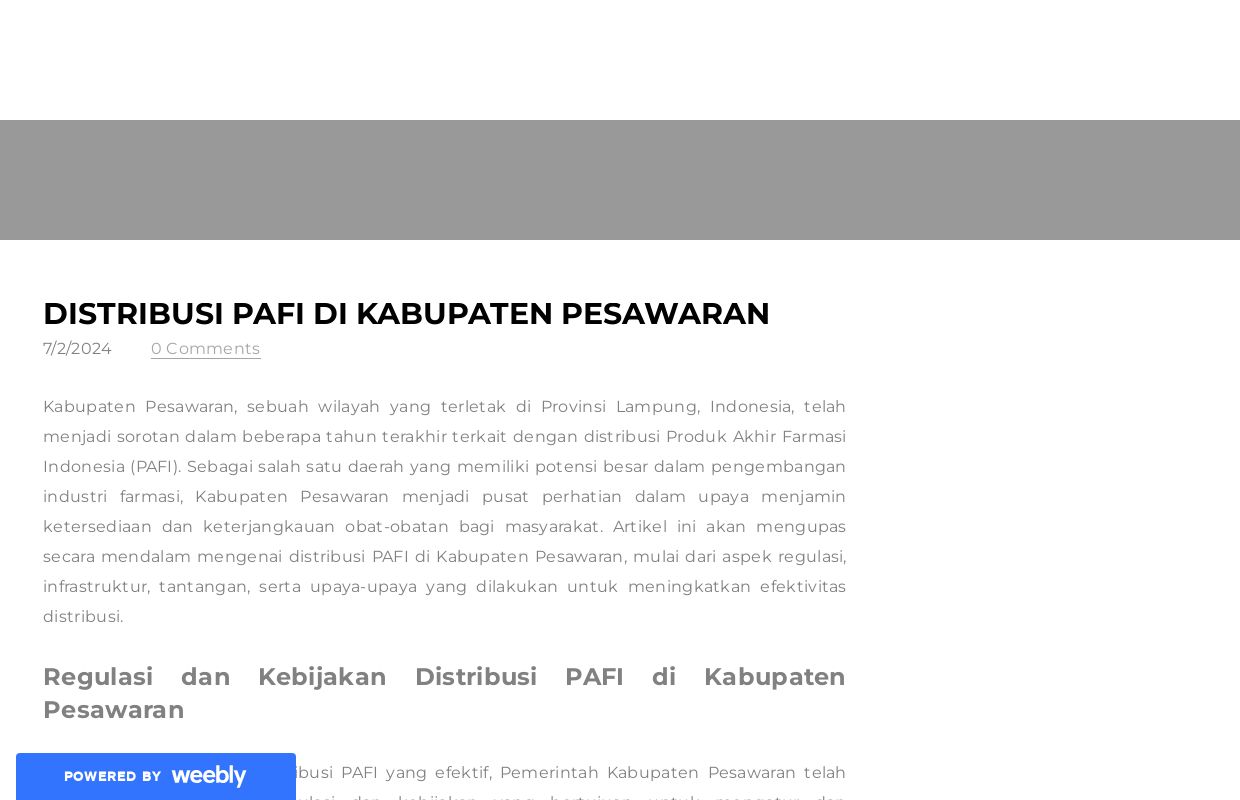 Distribusi PAFI di Kabupaten Pesawaran - Blog