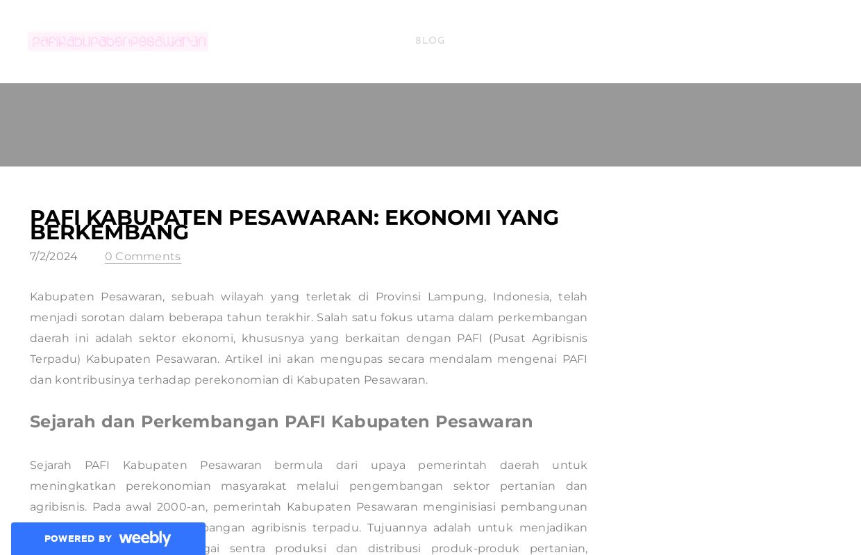 Pafi Kabupaten Pesawaran: Ekonomi yang Berkembang - Blog