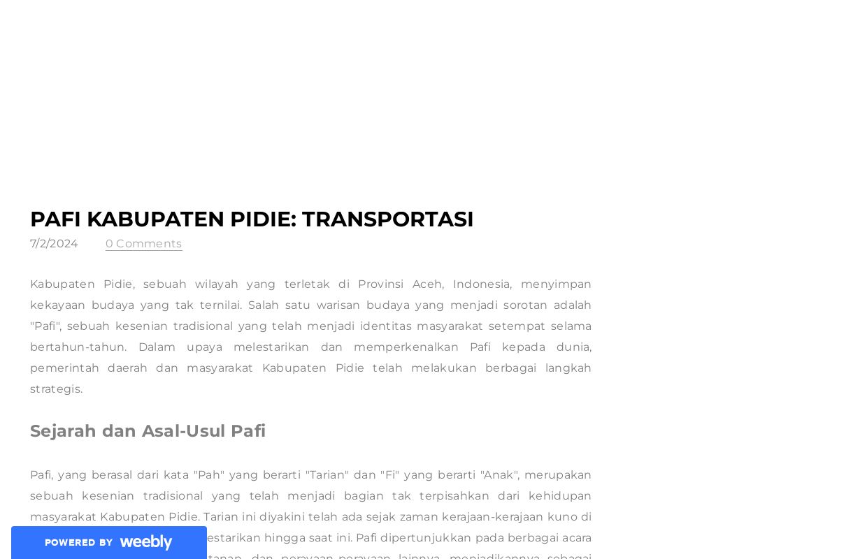 Pafi Kabupaten Pidie: Upaya Pelestarian - Blog