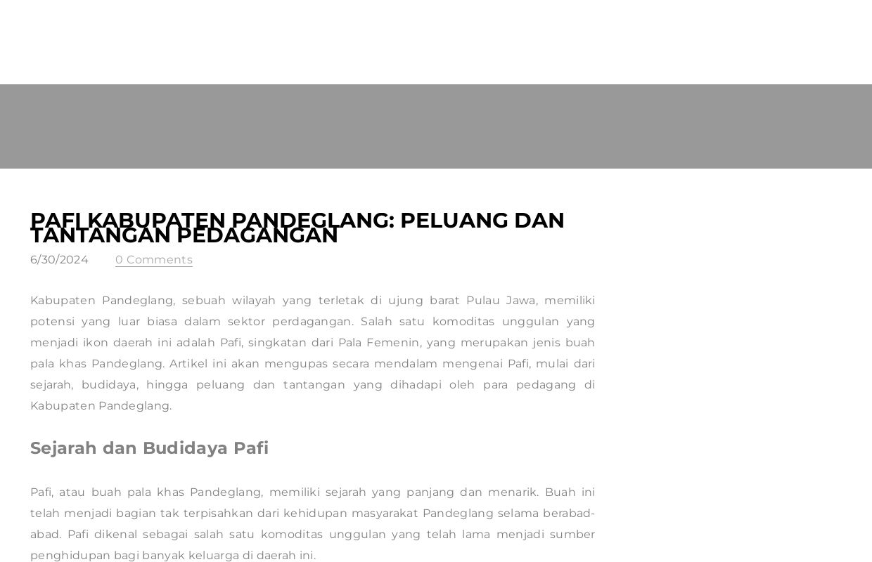 Pafi Kabupaten Pandeglang: Peluang dan Tantangan Pedagangan - Blog