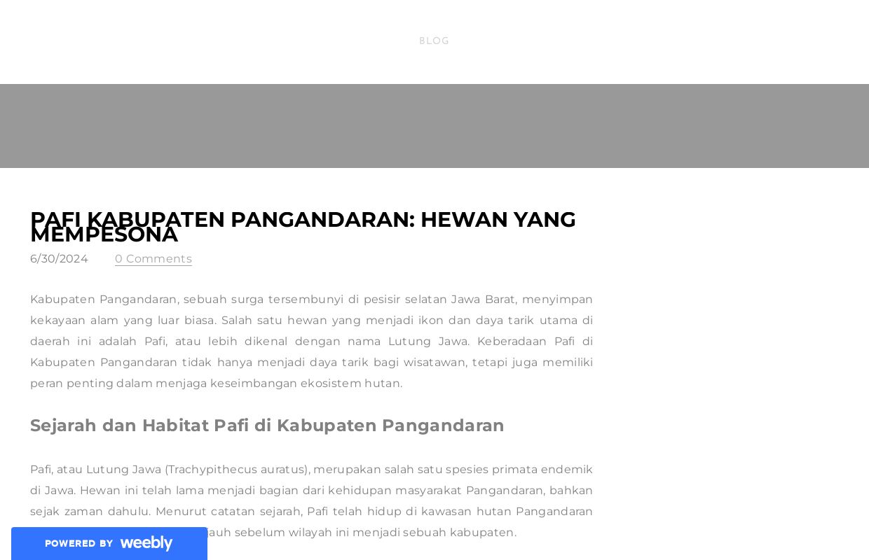 Pafi Kabupaten Pangandaran: Hewan yang Mempesona - Blog