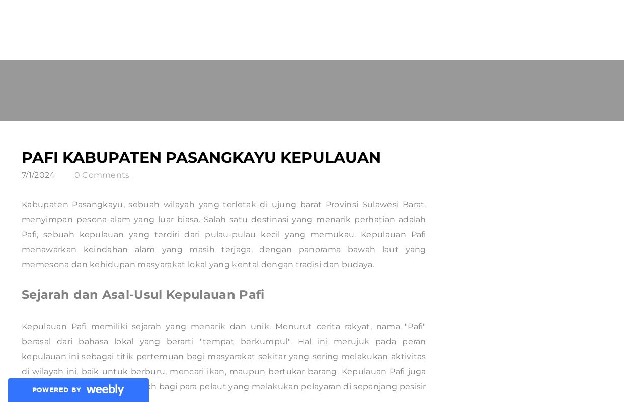 Pafi Kabupaten Pasangkayu Kepulauan - Blog