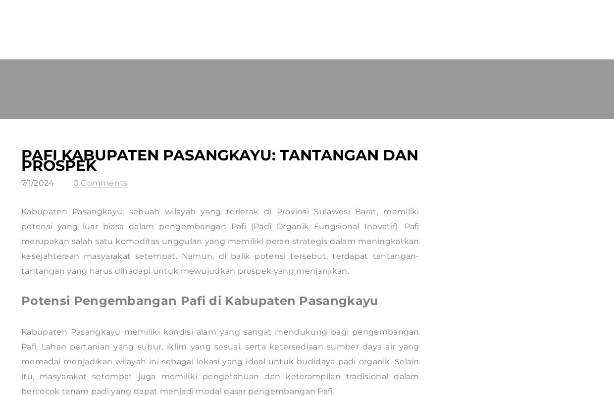 Pafi Kabupaten Pasangkayu: Tantangan dan Prospek - Blog