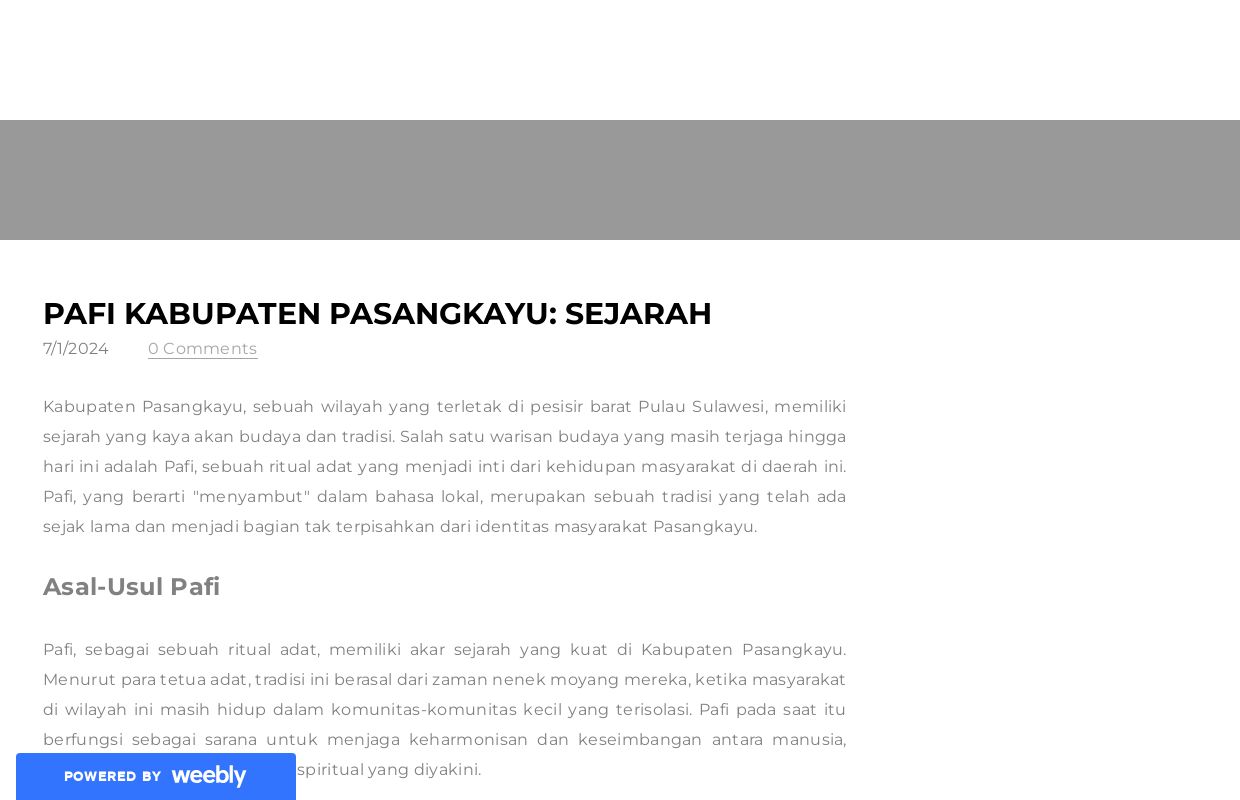 Pafi Kabupaten Pasangkayu: Sejarah - Blog