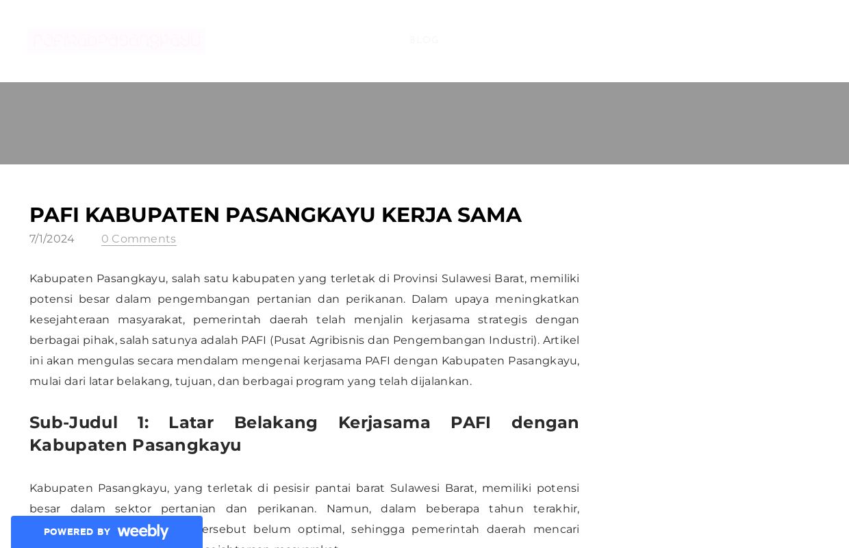 Pafi Kabupaten Pasangkayu Kerja Sama - Blog