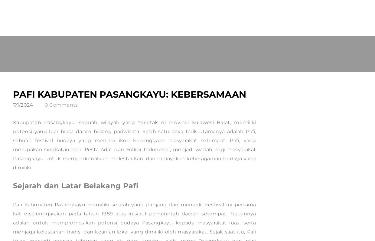 Pafi Kabupaten Pasangkayu: Kebersamaan - Blog