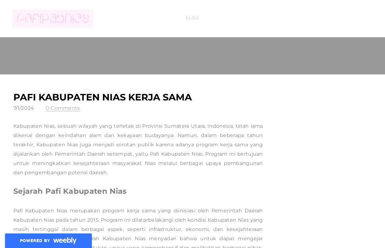 Pafi Kabupaten Nias Kerja Sama - Blog