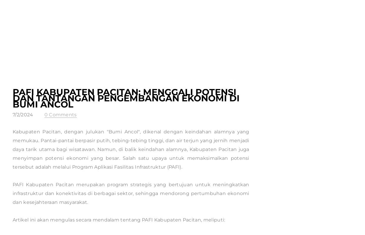 PAFI Kabupaten Pacitan: Menggali Potensi dan Tantangan Pengembangan Ekonomi di Bumi Ancol - Blog