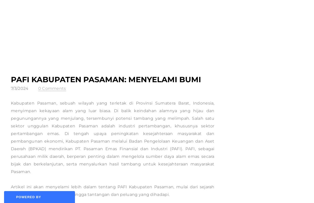 PAFI Kabupaten Pasaman: Menyelami Bumi - Blog