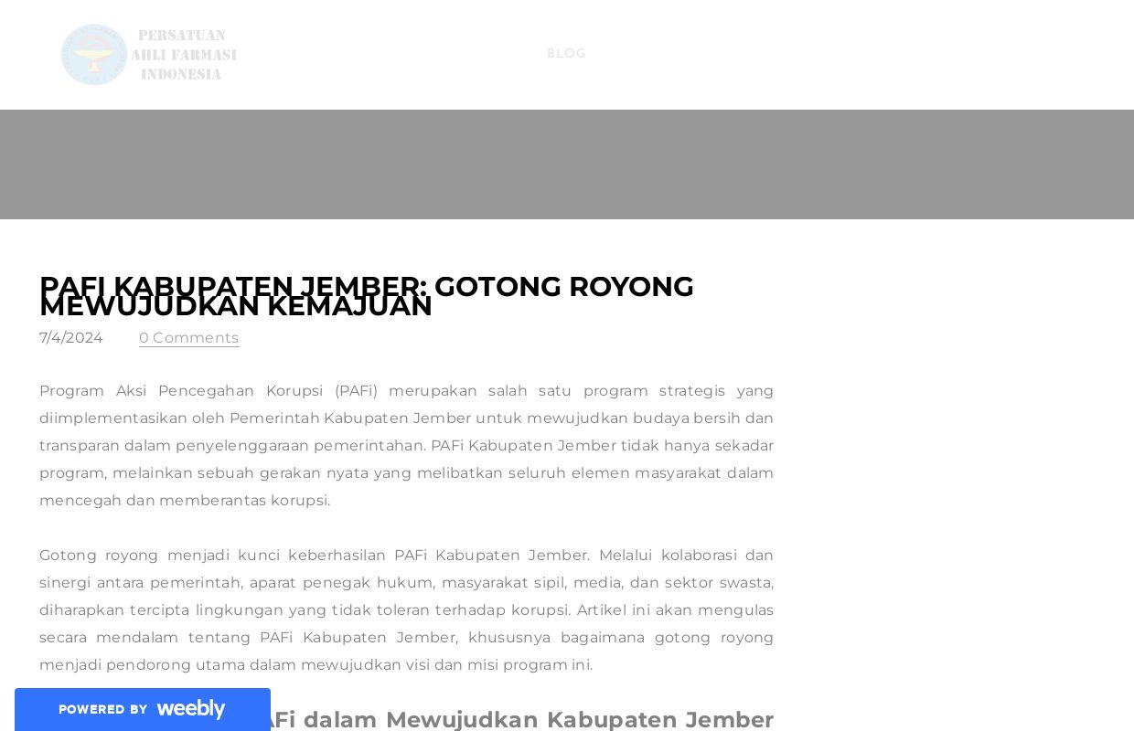 PAFi Kabupaten Jember: Gotong Royong Mewujudkan Kemajuan - Blog