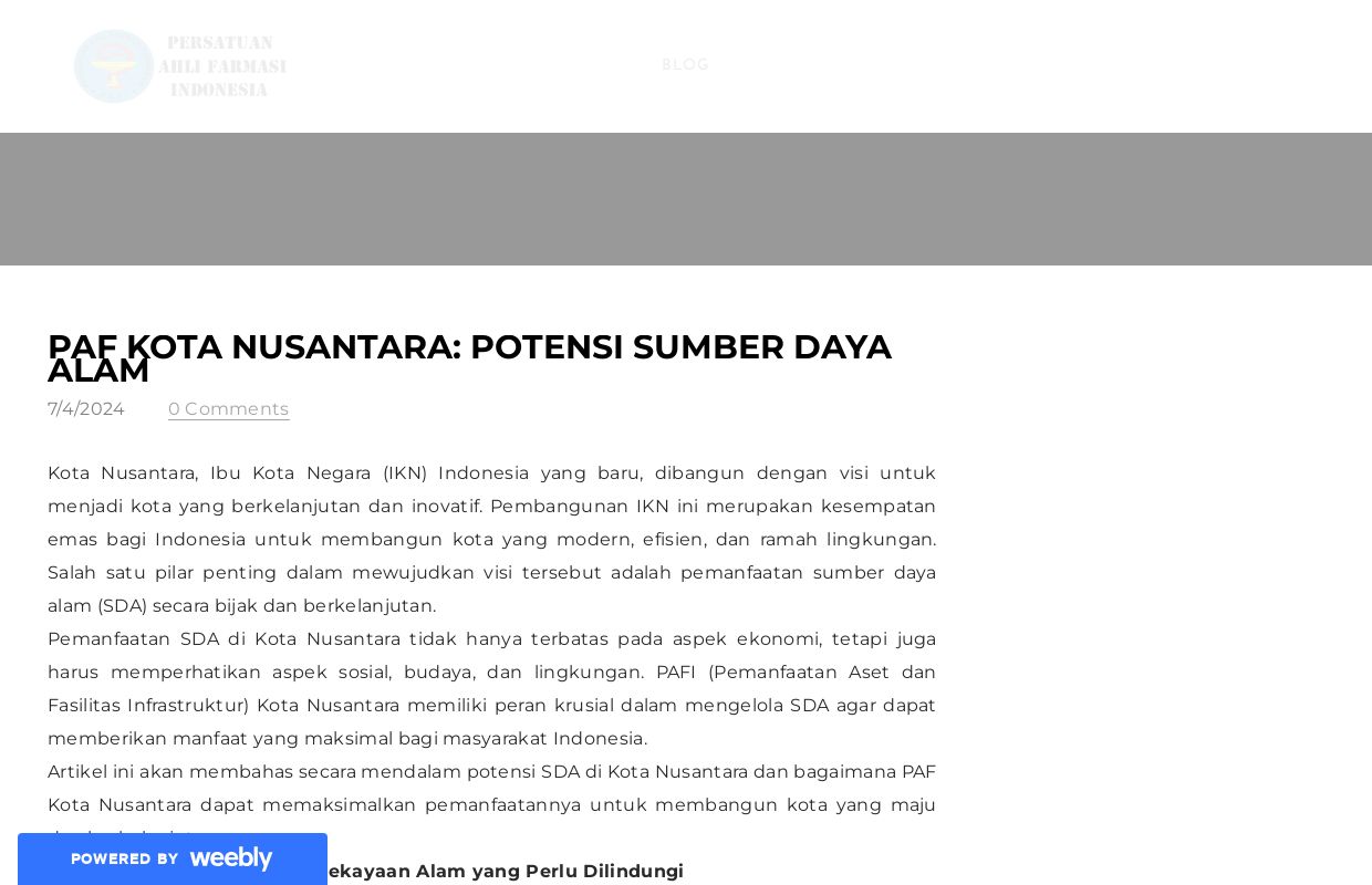 PAFI Kota Nusantara: Potensi Sumber Daya Alam - Blog