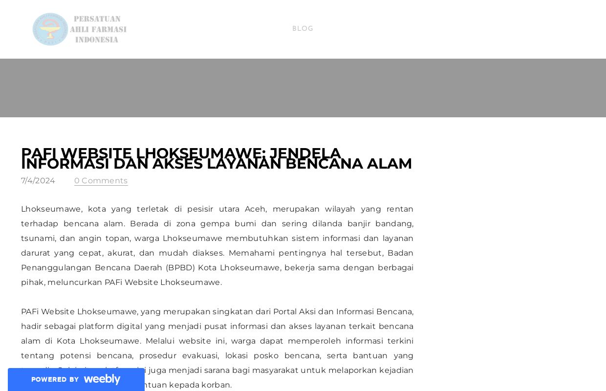 PAFi Website Lhokseumawe: Jendela Informasi dan Akses Layanan Bencana Alam - Blog