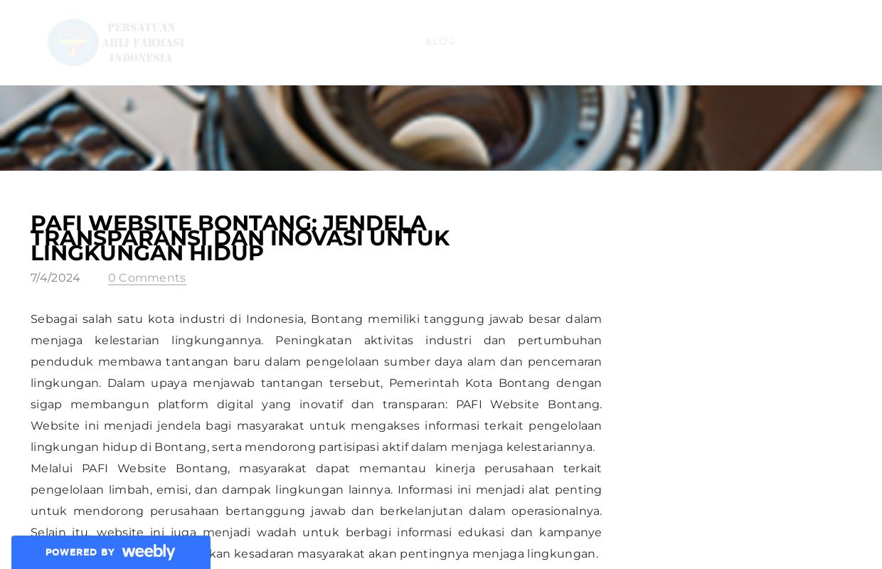 PAFI Website Bontang: Jendela Transparansi dan Inovasi untuk Lingkungan Hidup - Blog