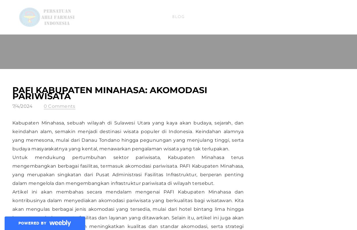 PAFI Kabupaten Minahasa: Akomodasi Pariwisata - Blog