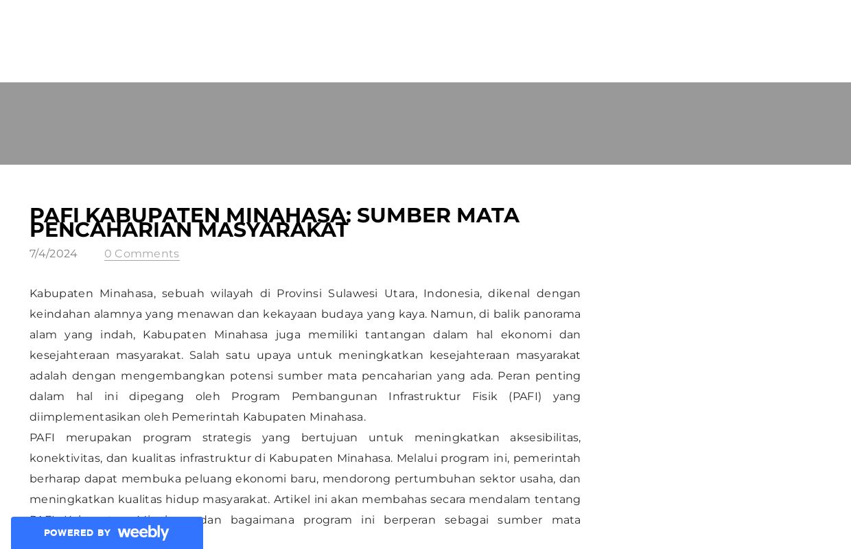 PAFI Kabupaten Minahasa: Sumber Mata Pencaharian Masyarakat - Blog