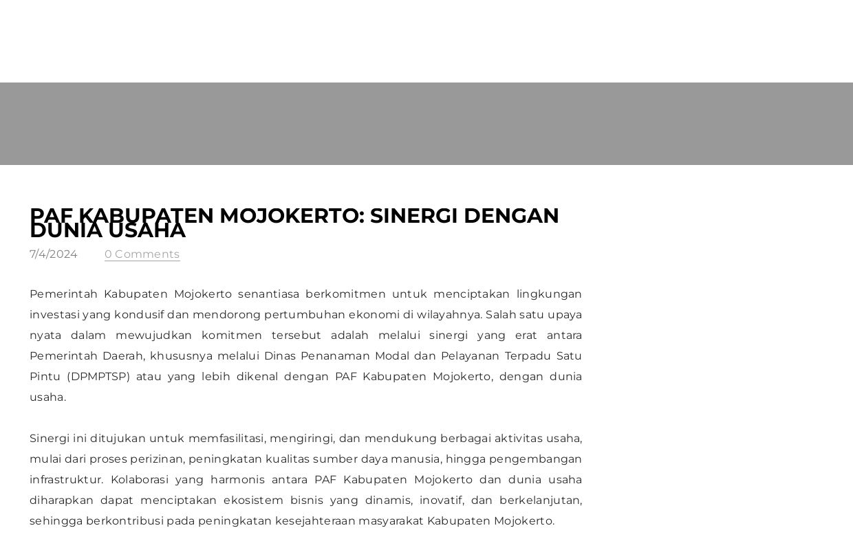 PAF Kabupaten Mojokerto: Sinergi dengan Dunia Usaha - Blog