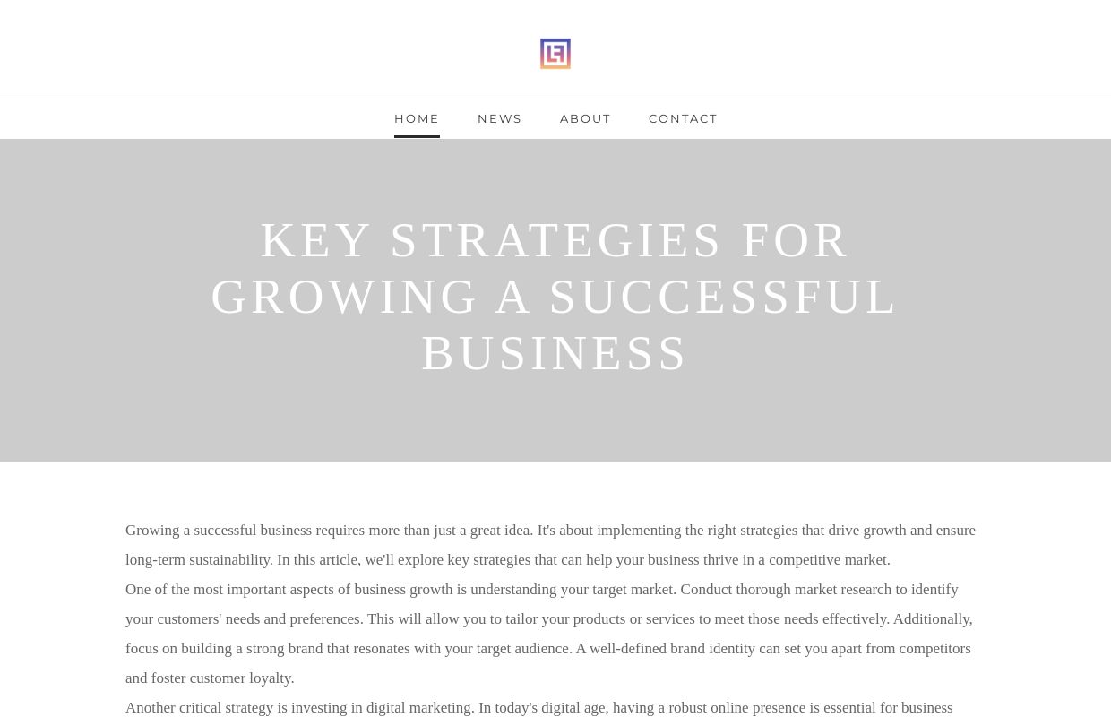 Key Strategies for Growing a Successful Business - Home