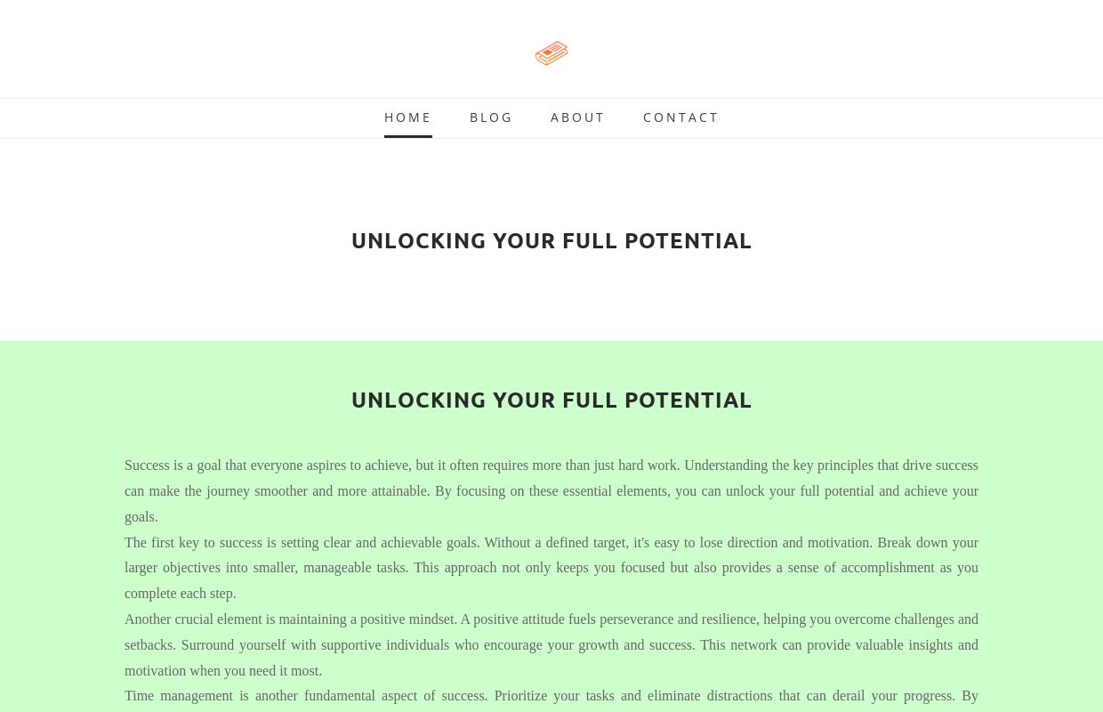 Unlocking Your Full Potential - Home