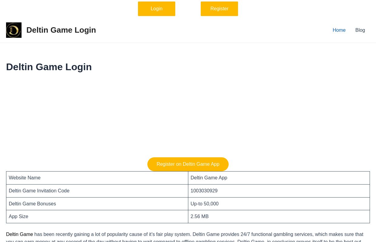 Deltin Game Login