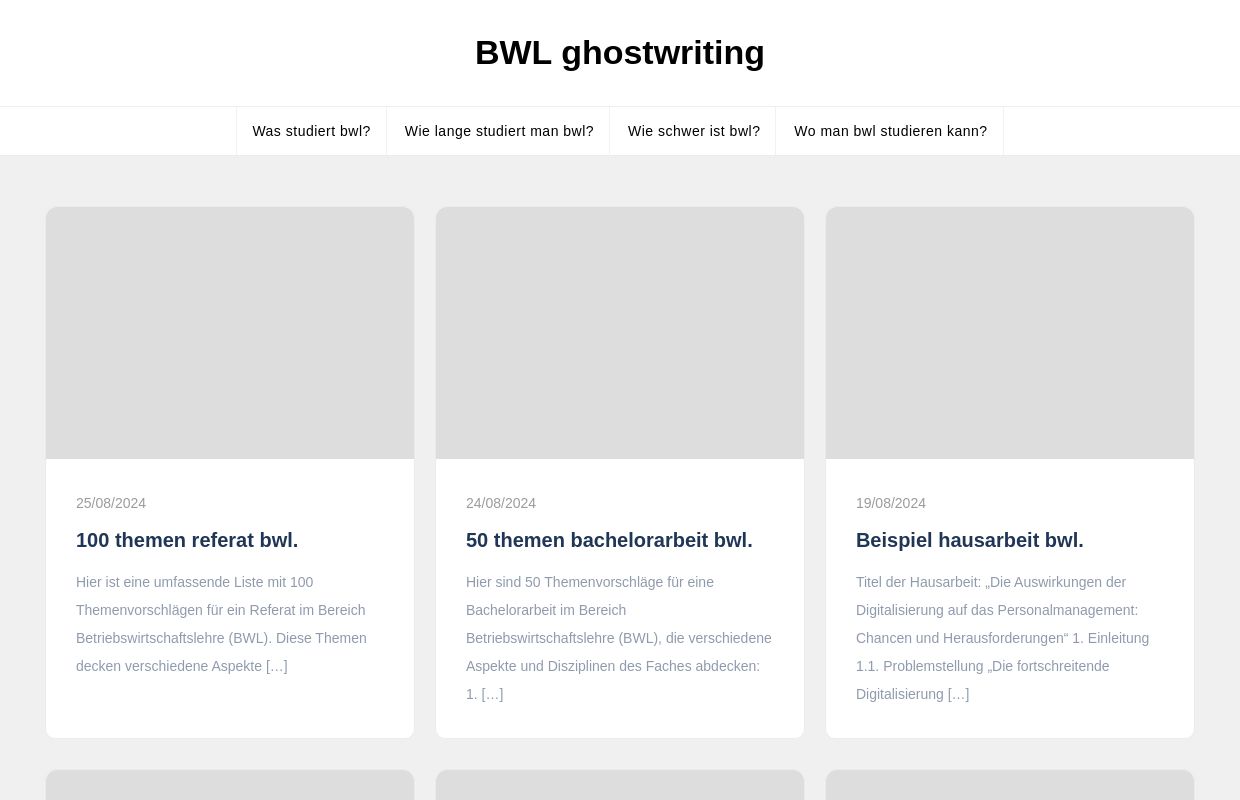 BWL ghostwriting