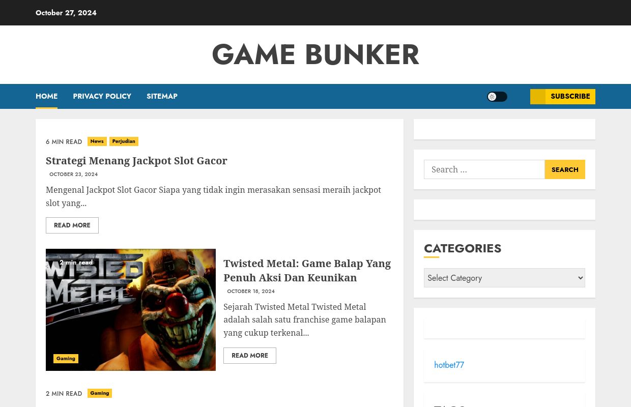 Game bunker