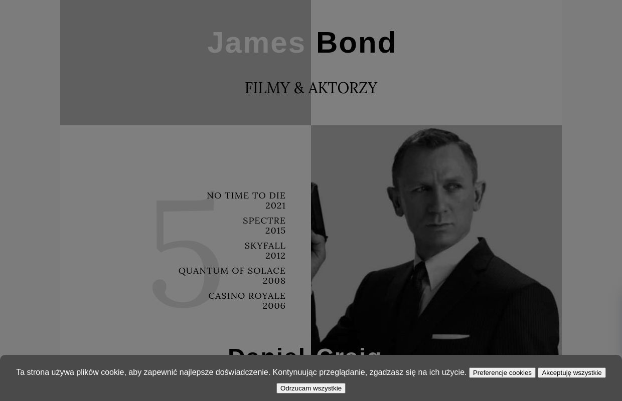 James Bond :: Jaki aktor grał najsłynniejszego agenta - lista filmów