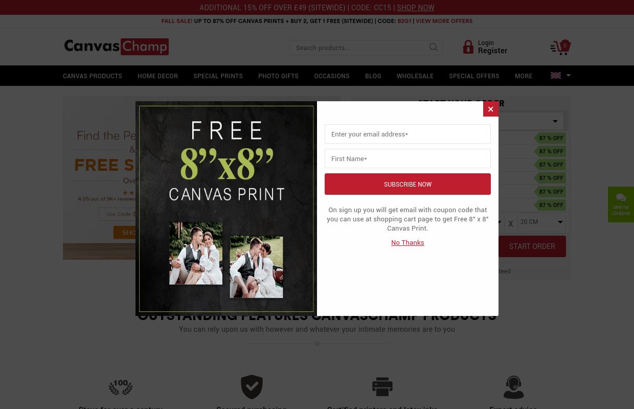 Cheap Canvas Prints in UK from £6.89 | 87% OFF | CanvasChamp UK