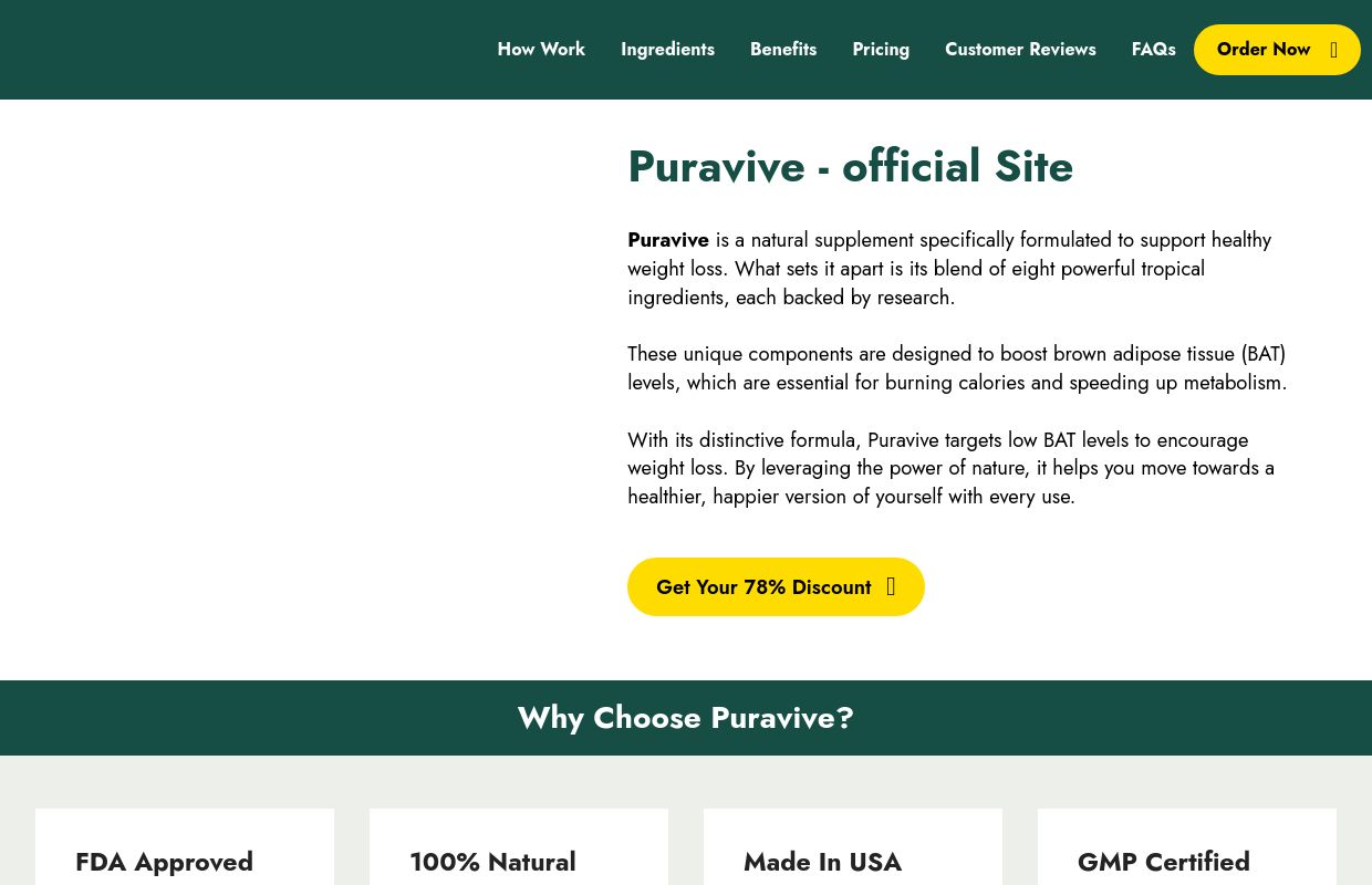 Puravive™ Official Site | Buy Now for $39 - Best Supplement
