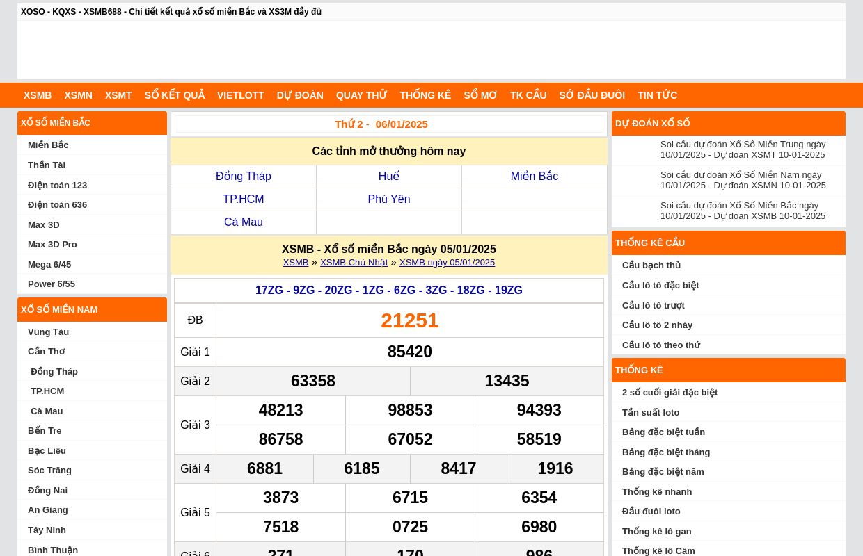 XOSO - XSMB688 - Trực Tiếp Kết Quả Xổ Số Kiến Thiết Ba Miền Hôm Nay