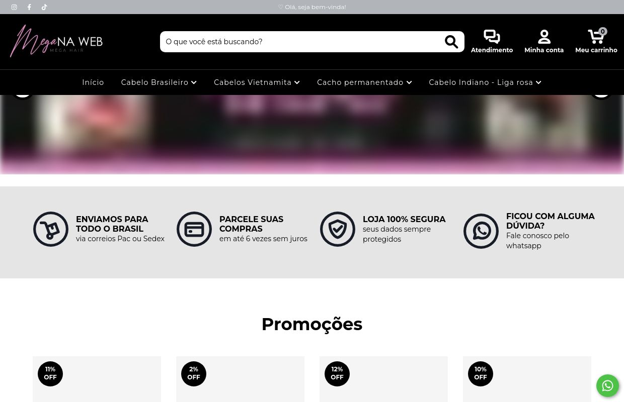 Loja online de Mega Hair na Web