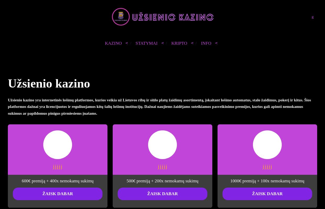 Užsienio Kazino ⭐️ Geriausi Užsienio Kazino Internete 2024