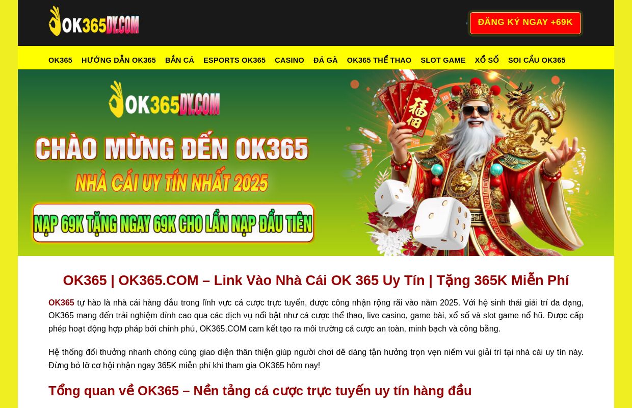 OK365 | OK365.COM – Link Vào Nhà Cái OK 365 Uy Tín Tặng 365K