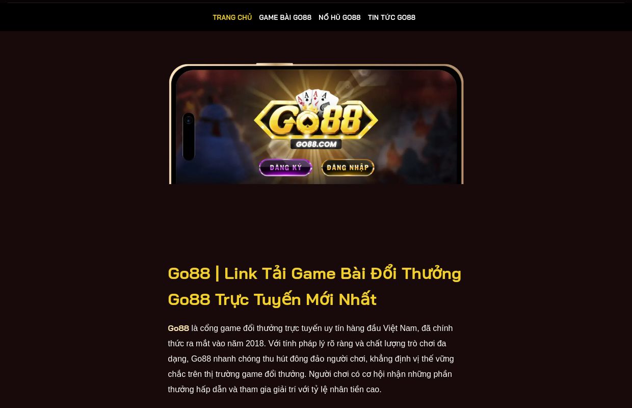 Go88 | Link Tải Game Bài Đổi Thưởng Go88 Chính Thức