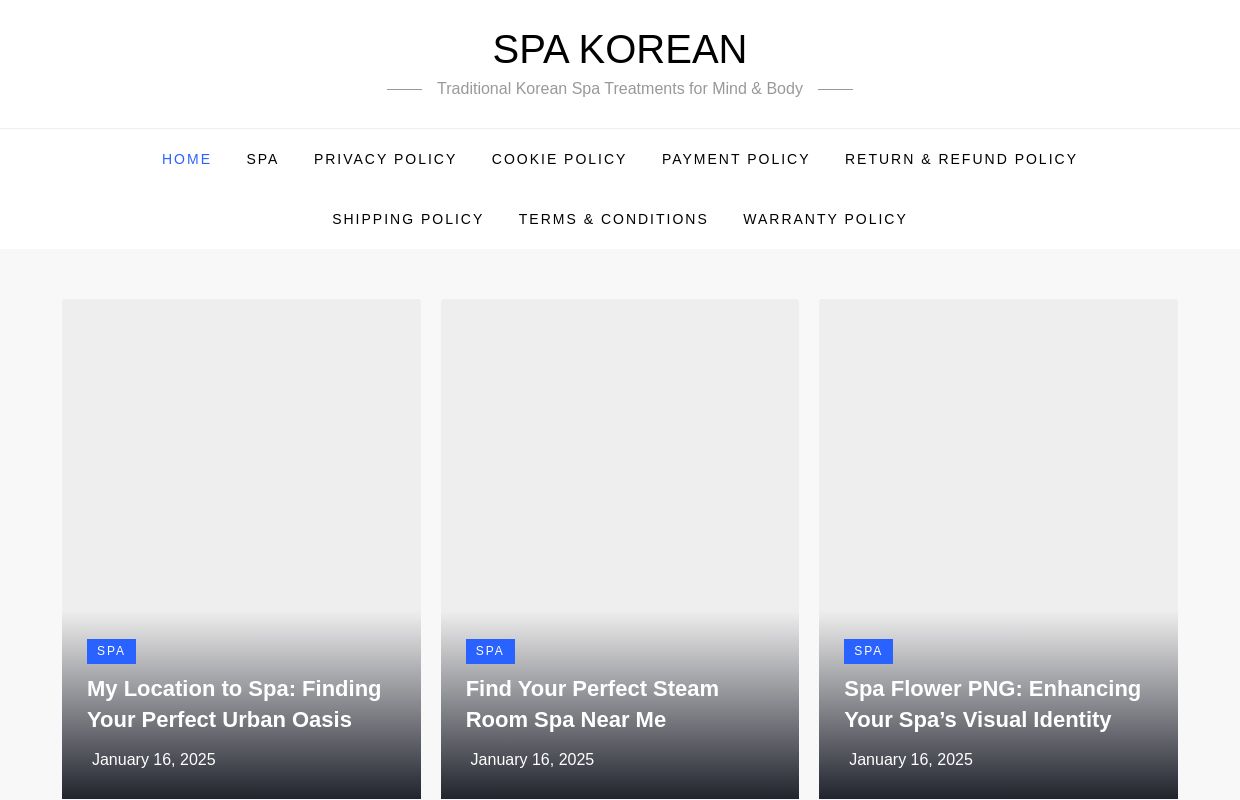 SPA KOREAN - Traditional Korean Spa Treatments for Mind & Body