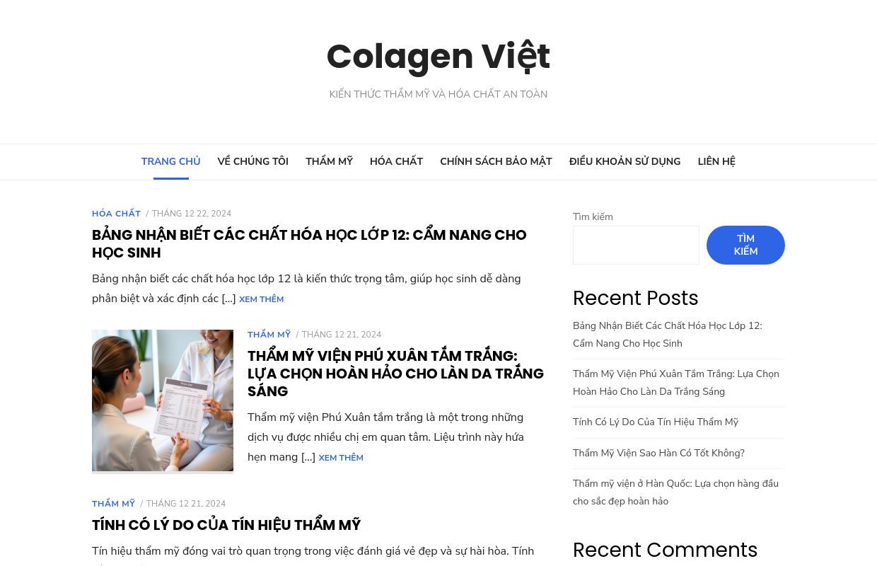 Colagen Việt - Kiến Thức Thẩm Mỹ Và Hóa Chất An Toàn