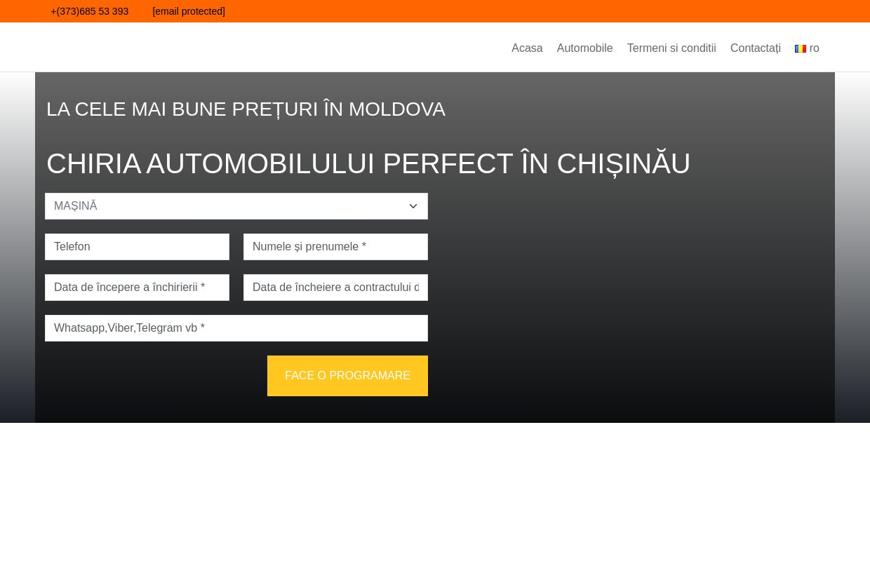 Chirie auto Chisinau - Chisinau Aeroport Închirieri auto