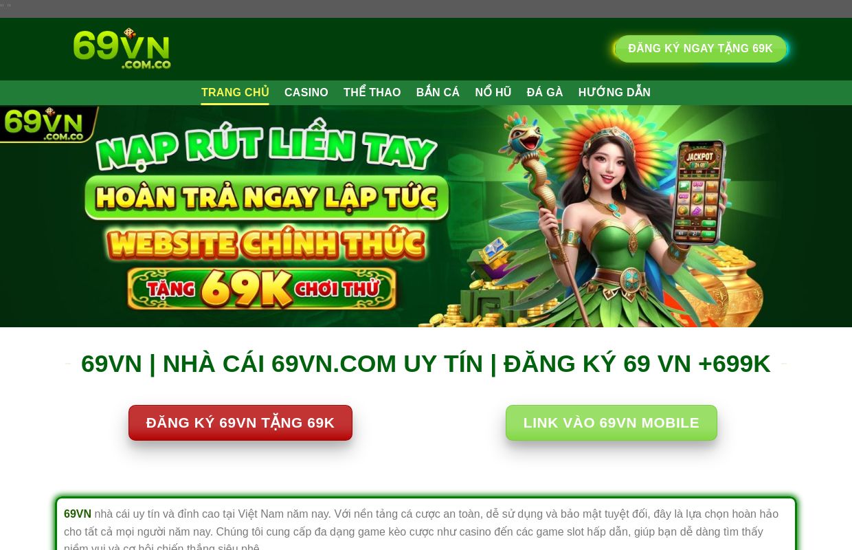 69VN | 69VN.COM Link Vào Nhà Cái 2025 | Đăng Ký Nhận 69K