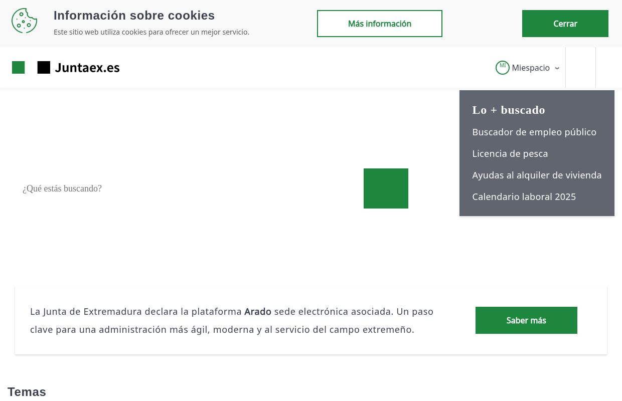 Punto Único de Acceso a la Información de la Junta de Extremadura - Juntaex.es