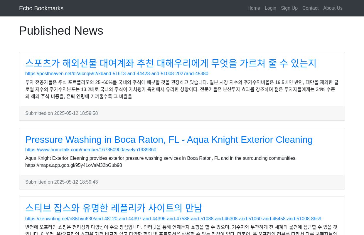 Published News | Echo Bookmarks