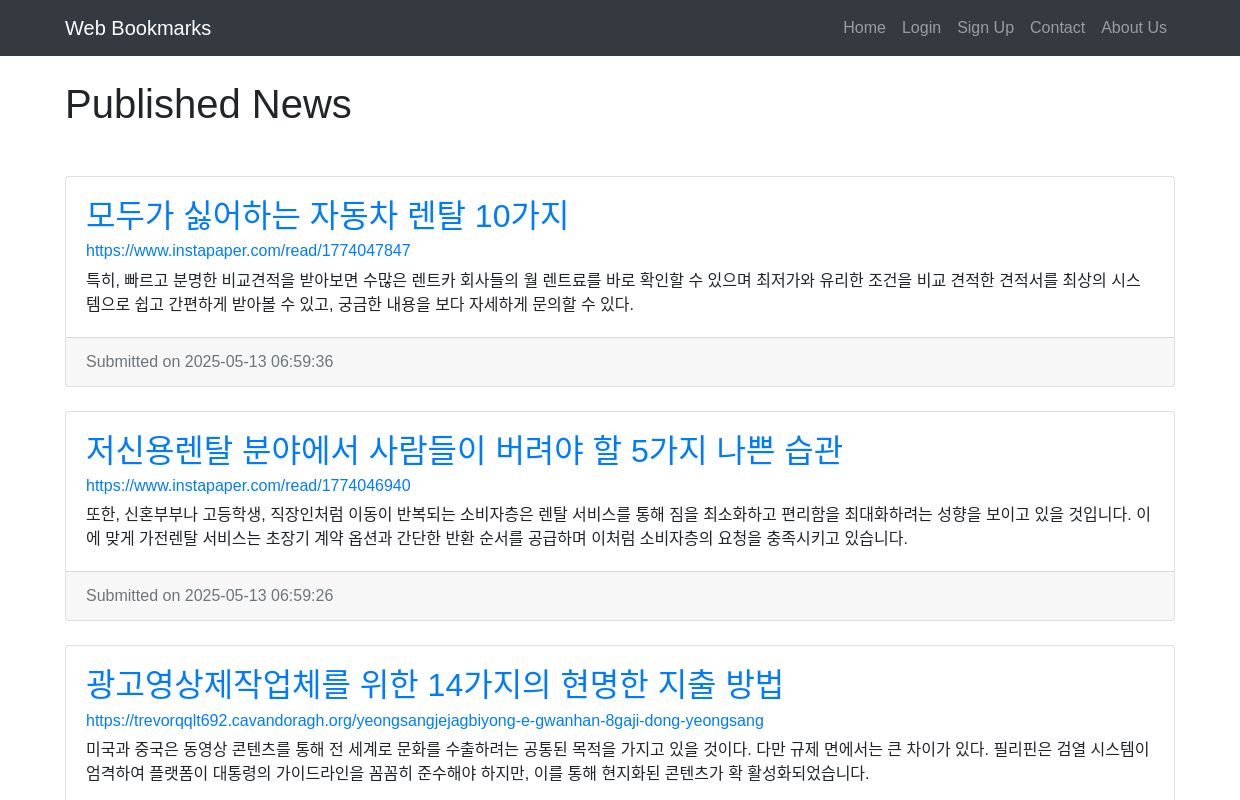 Published News | Web Bookmarks