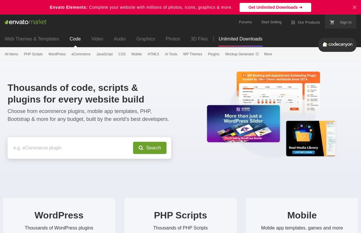 Buy Plugins & Code from CodeCanyon