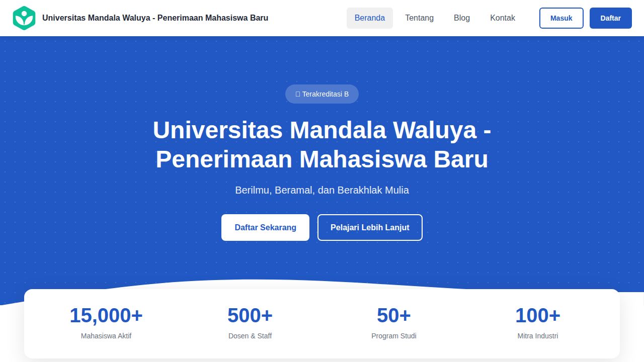 Beranda | Universitas Mandala Waluya - Penerimaan Mahasiswa Baru