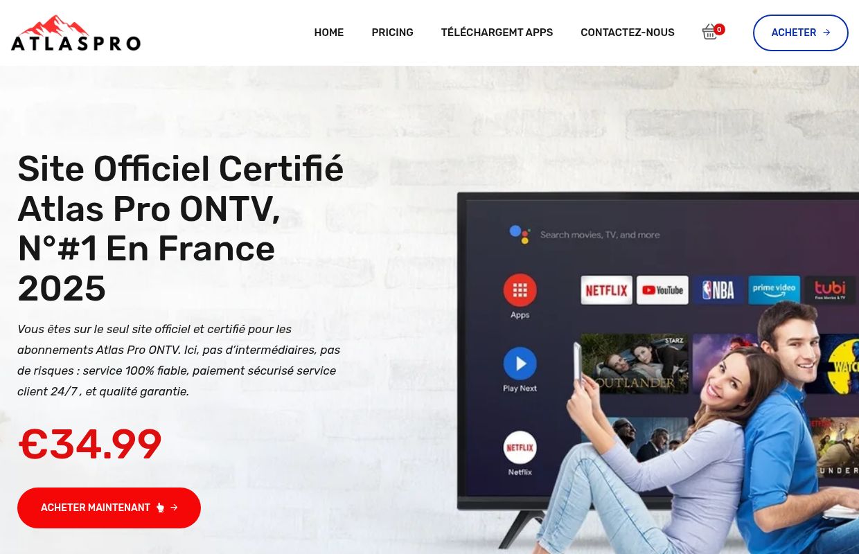 Site Officiel Atlas Pro Ontv 2025 - Atlas IPTV | Promo -50%