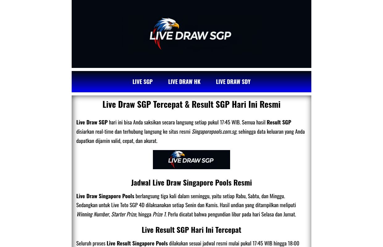 Live Draw SGP - Live SGP - Keluran SGP Hari Ini