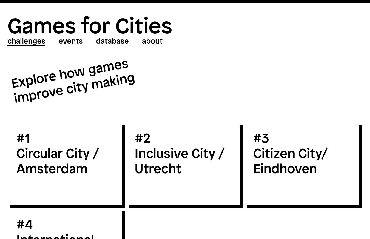 Games for Cities