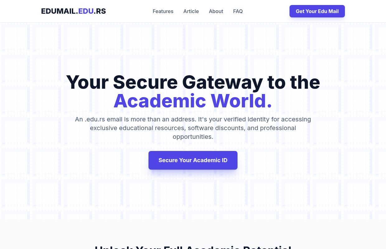 EDUMAIL.EDU.RS | Your Secure Academic Identity