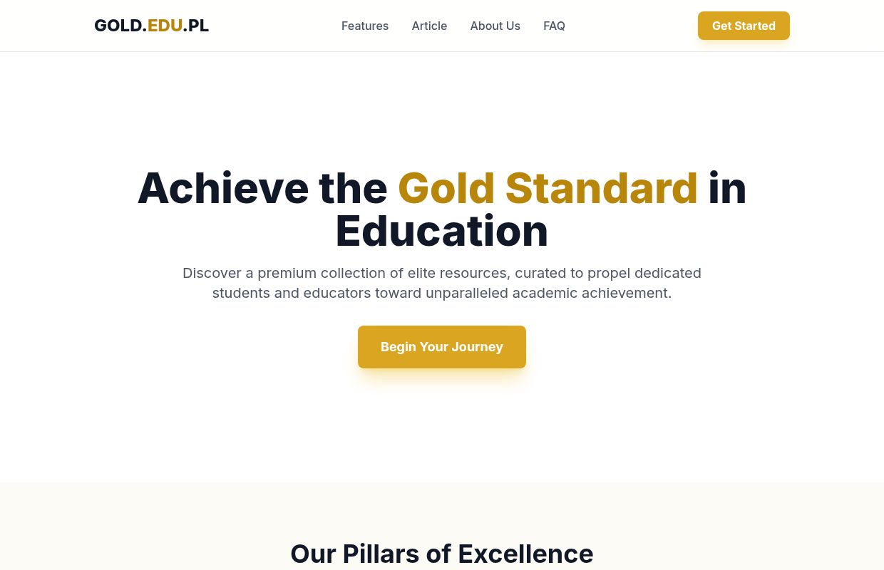 GOLD.EDU.PL | The Gold Standard in Education
